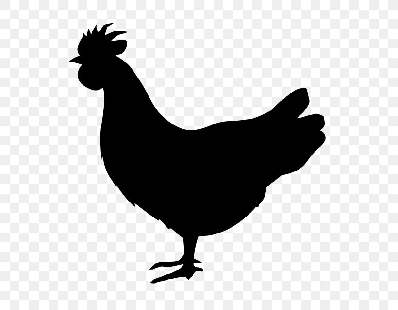 Rooster Silkie Silhouette Clip Art, PNG, 640x640px, Rooster, Autocad Dxf, Beak, Bird, Black And White Download Free