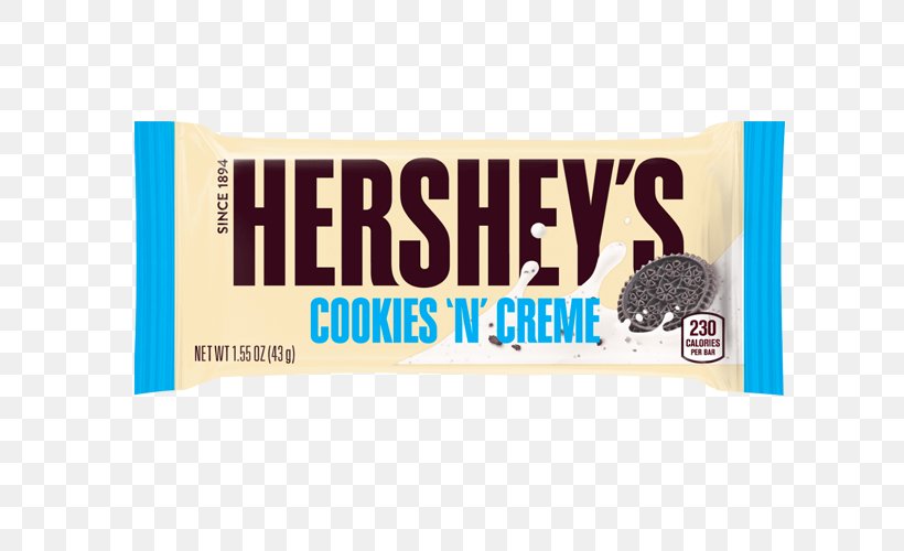 Cream Hershey's Cookies 'n' Creme Chocolate Bar Chocolate Chip Cookie White Chocolate, PNG, 604x500px, Cream, Biscuits, Brand, Candy Bar, Chocolate Download Free