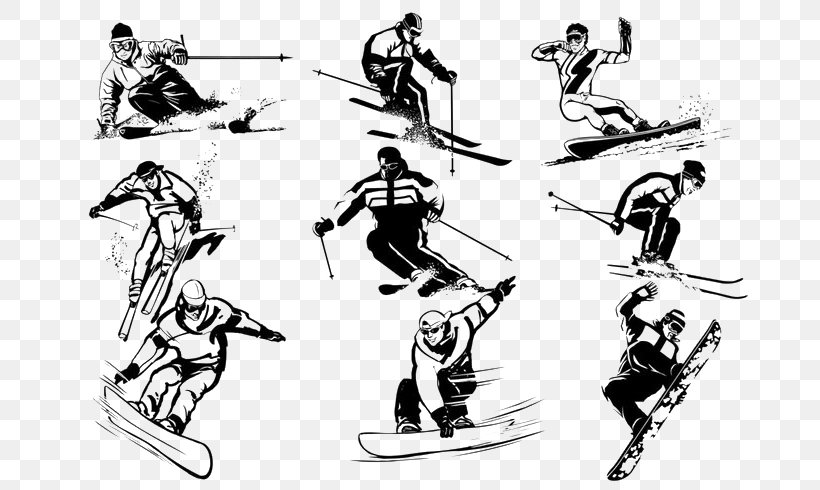 Graphic Design Winter Sport Snowboarding Illustration, PNG, 700x490px, Winter Sport, Adventure, Art, Black, Black And White Download Free