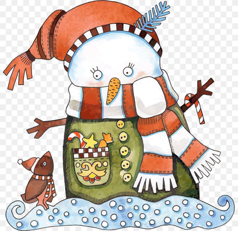 Christmas Snowman Cartoon Illustration, PNG, 800x796px, Christmas, Art, Artwork, Beak, Bird Download Free
