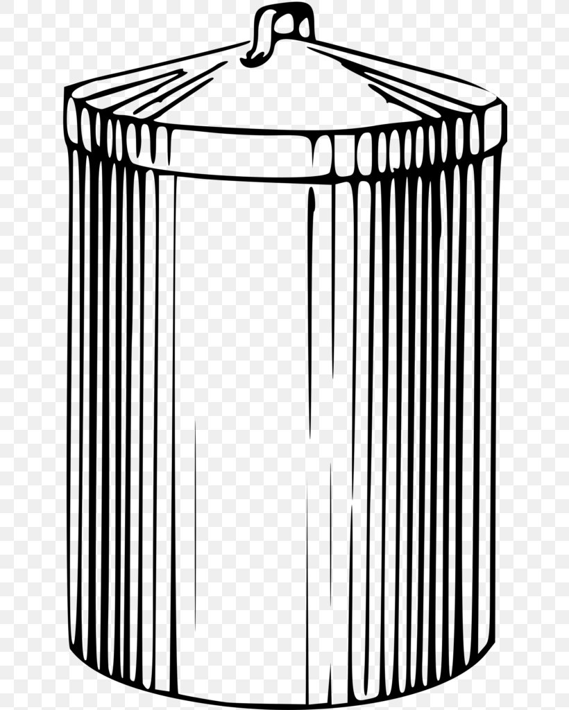 Rubbish Bins & Waste Paper Baskets Container Clip Art, PNG, 643x1024px, Rubbish Bins Waste Paper Baskets, Area, Black And White, Bucket, Container Download Free