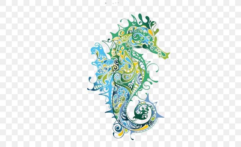 Seahorse Drawing Clip Art, PNG, 500x500px, Seahorse, Art, Drawing, Mural, Painting Download Free