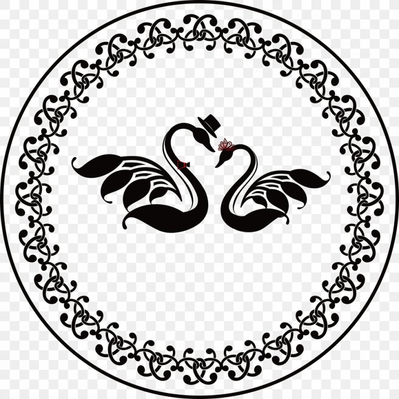 Wedding Logo, PNG, 1000x1000px, Wedding, Area, Beak, Bird, Black And White Download Free