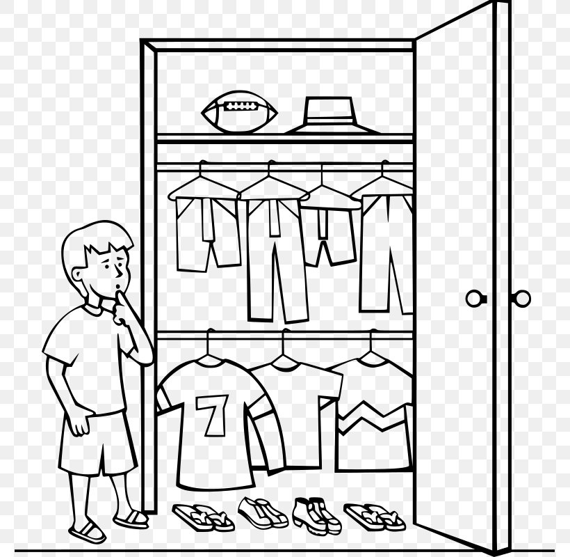 Closet Armoires & Wardrobes Clip Art, PNG, 777x800px, Closet, Area, Armoires Wardrobes, Art, Black And White Download Free