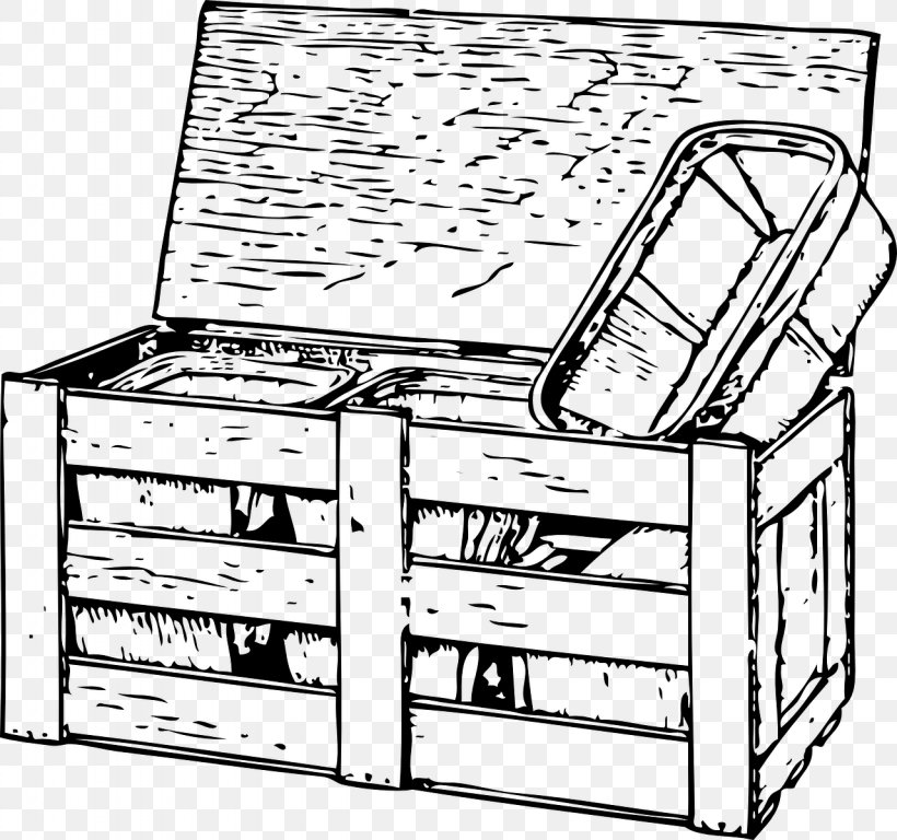 Crate Wooden Box Clip Art, PNG, 1280x1200px, Crate, Area, Black And White, Box, Drawing Download Free