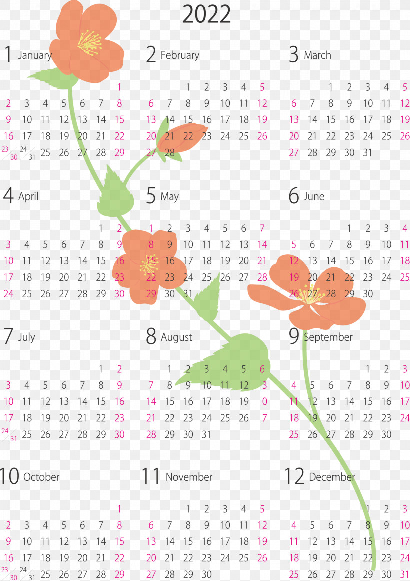 2022 Yearly Canlendar Printable 2022 Yearly Canlendar, PNG, 2116x3000px, Calendar System, Geometry, Line, Mathematics, Meter Download Free