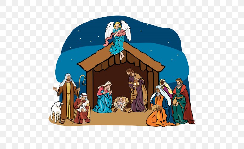 Nativity Scene Nativity Of Jesus Gospel Of Matthew Gospel Of Luke Clip Art, PNG, 500x500px, Nativity Scene, Angel, Biblical Magi, Cartoon, Christmas Download Free
