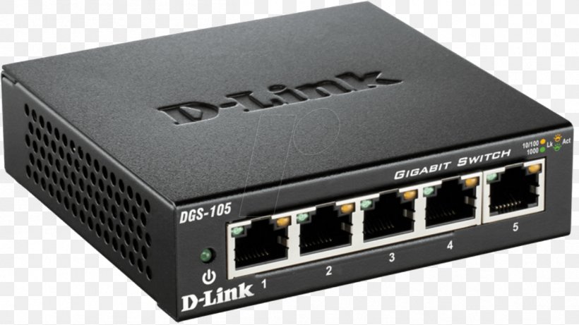 Network Switch Gigabit Ethernet Fast Ethernet Port, PNG, 1257x708px, Network Switch, Audio Receiver, Computer Network, Dlink, Dlink Dgs 105 Download Free
