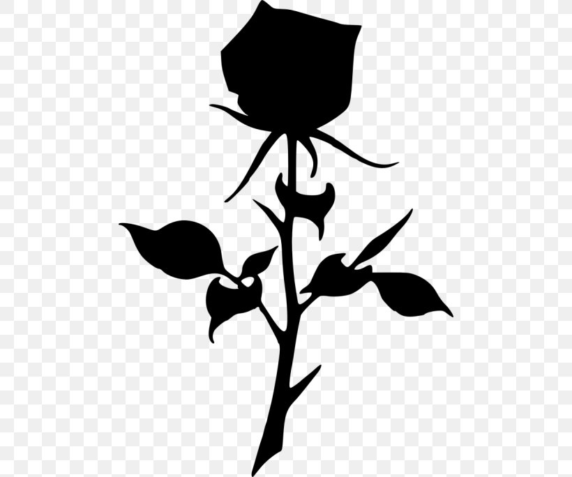 Silhouette Black And White Rose Clip Art, PNG, 480x684px, Silhouette, Artwork, Black, Black And White, Branch Download Free