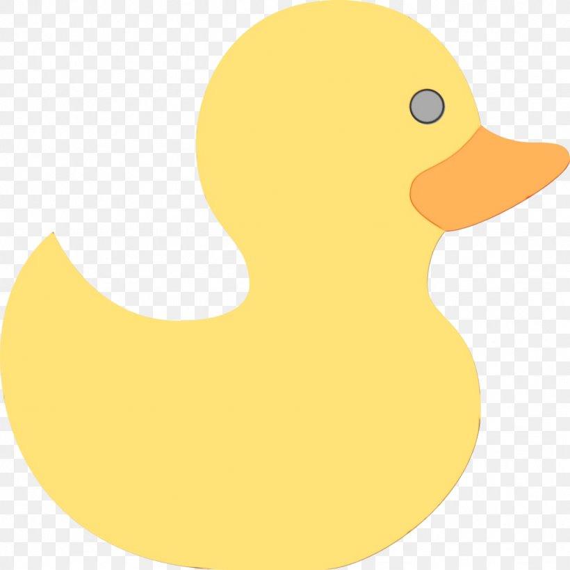 Duck Rubber Ducky Bird Yellow Ducks, Geese And Swans, PNG, 1024x1024px, Watercolor, Bath Toy, Beak, Bird, Duck Download Free