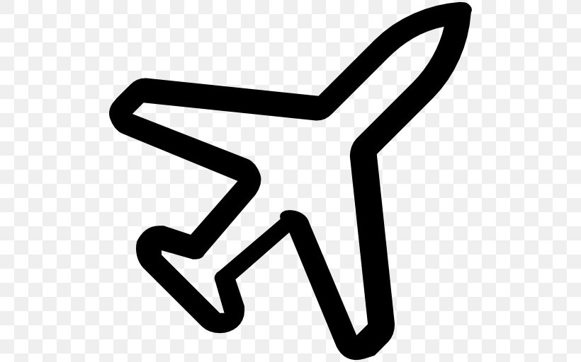 Airplane Clip Art, PNG, 512x512px, Airplane, Area, Aviation, Black And White, Flight Download Free