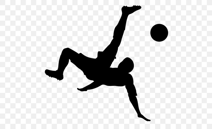 Football Player Bicycle Kick Kickball, PNG, 500x500px, Football, American Football, Ball, Bicycle Kick, Black And White Download Free