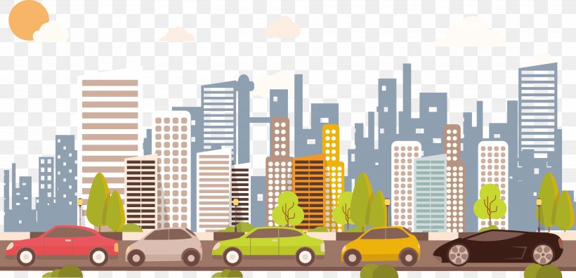 Traffic Clip Art, PNG, 3950x1909px, Traffic, Art, Building, City, Cityscape Download Free