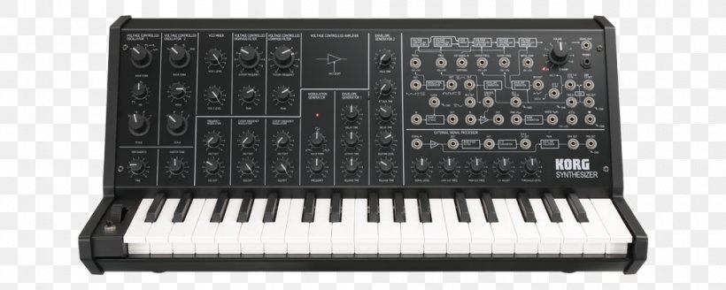 Korg MS-20 MicroKORG Sound Synthesizers Analog Synthesizer Musical Keyboard, PNG, 1000x400px, Korg Ms20, Analog Modeling Synthesizer, Analog Synthesizer, Audio Equipment, Drum Machine Download Free
