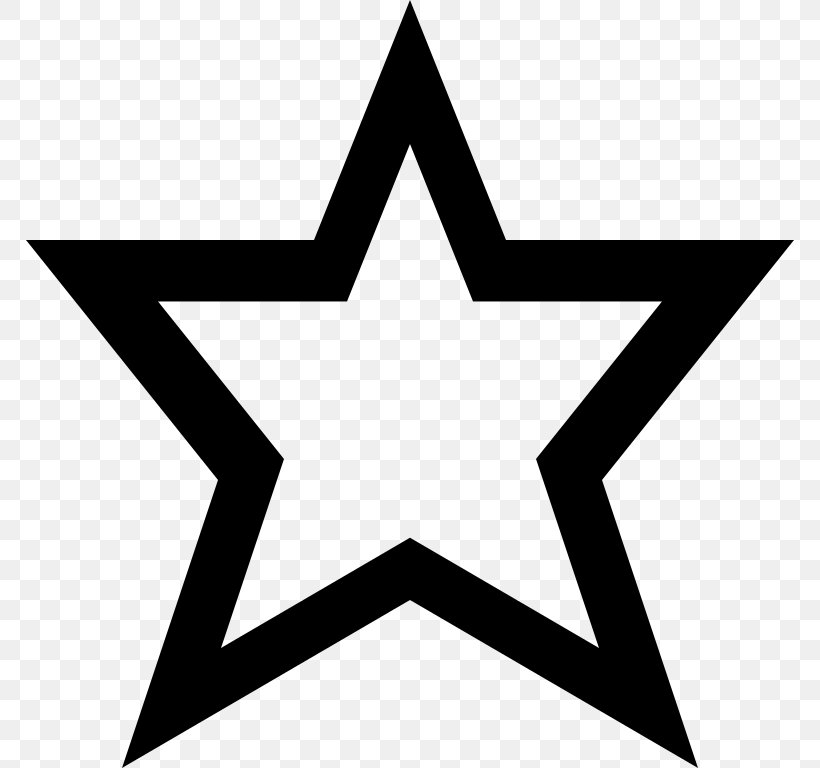 Shape Five-pointed Star Star Polygons In Art And Culture Symbol Clip Art, PNG, 768x768px, Shape, Area, Black, Black And White, Fivepointed Star Download Free