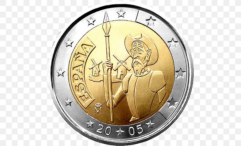 Spain Spanish Euro Coins 2 Euro Coin 2 Euro Commemorative Coins, PNG, 500x500px, 1 Euro Coin, 2 Euro Coin, 2 Euro Commemorative Coins, Spain, Coin Download Free