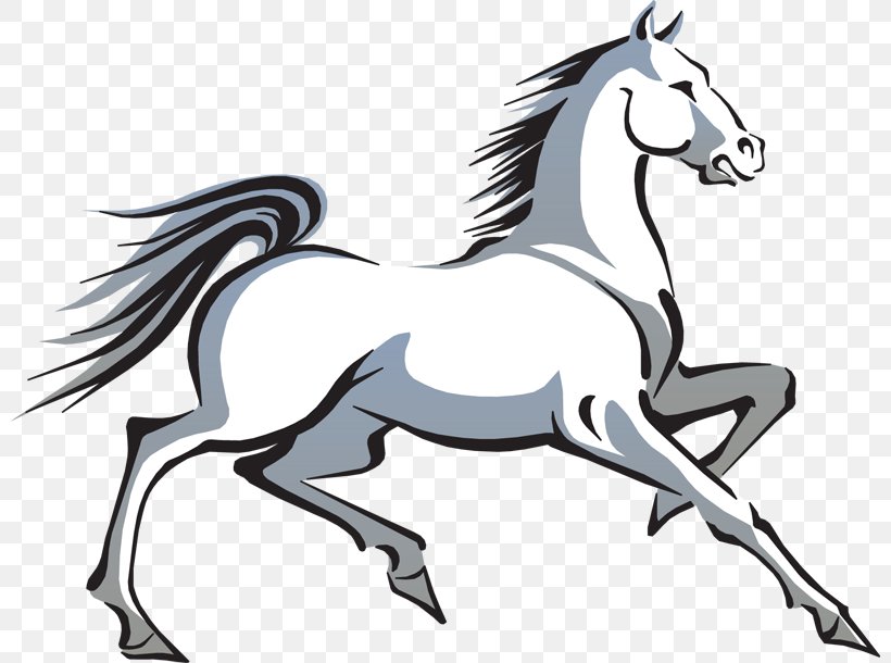 Horse Pony Stallion Clip Art, PNG, 800x610px, Horse, Artwork, Black And White, Bridle, Canter And Gallop Download Free