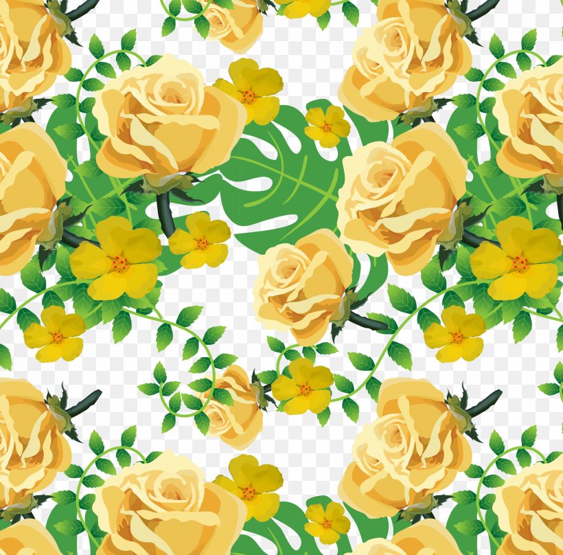 Yellow Garden Roses Euclidean Vector, PNG, 2502x2466px, Flower, Color, Cut Flowers, Diagram, Floral Design Download Free