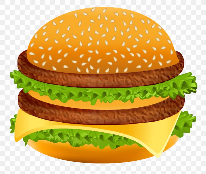 Hamburger Hot Dog Fast Food Clip Art, PNG, 879x743px, Hamburger, Big Mac, Breakfast Sandwich, Bun, Burger King Download Free