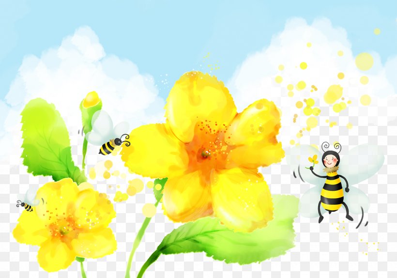 Honey Bee Apidae Illustration, PNG, 1600x1120px, Honey Bee, Apidae, Bee, Blossom, Cartoon Download Free