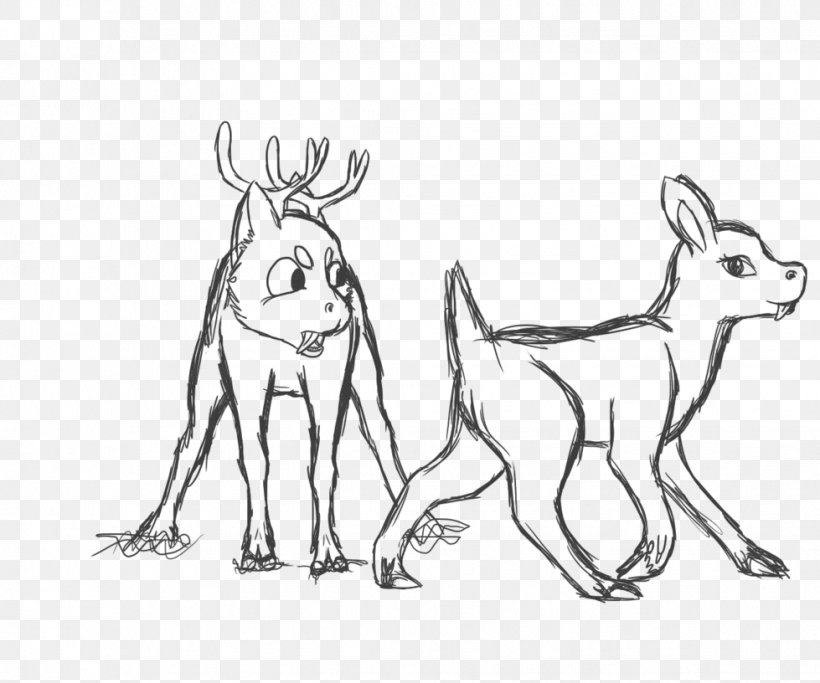 Reindeer Line Art Drawing Sketch, PNG, 979x816px, Reindeer, Animal Figure, Antler, Art, Artwork Download Free