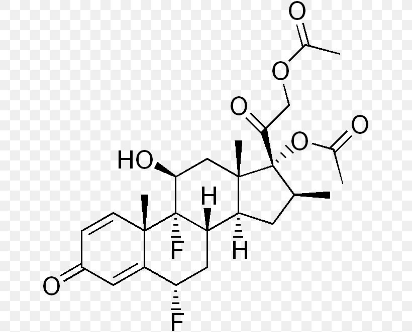 Diflorasone Diacetate Corticosteroid Prednisolone Topical Steroid, PNG, 651x662px, Corticosteroid, Antiinflammatory, Area, Black And White, Dexamethasone Download Free