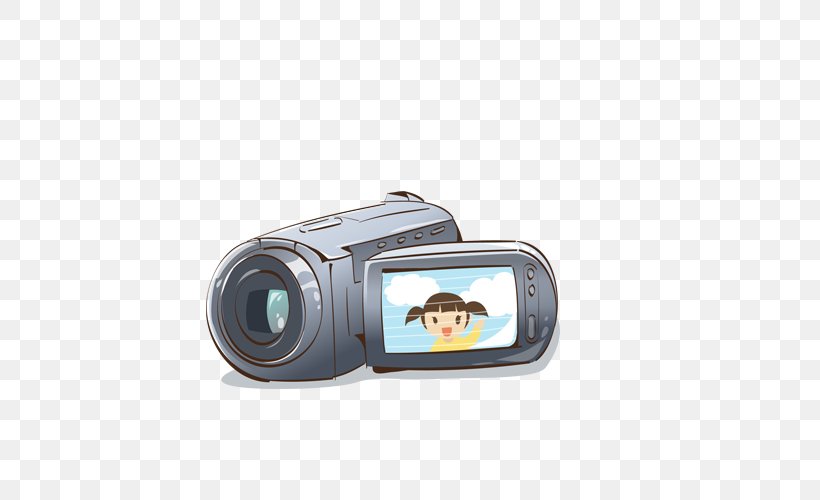 Video Camera Cartoon Photography, PNG, 500x500px, Video Camera, Camera, Camera Lens, Cameras Optics, Cartoon Download Free