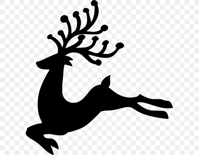 Christmas Tree Silhouette, PNG, 607x640px, Deer, Antler, Blackandwhite, Branch, Christmas Day Download Free