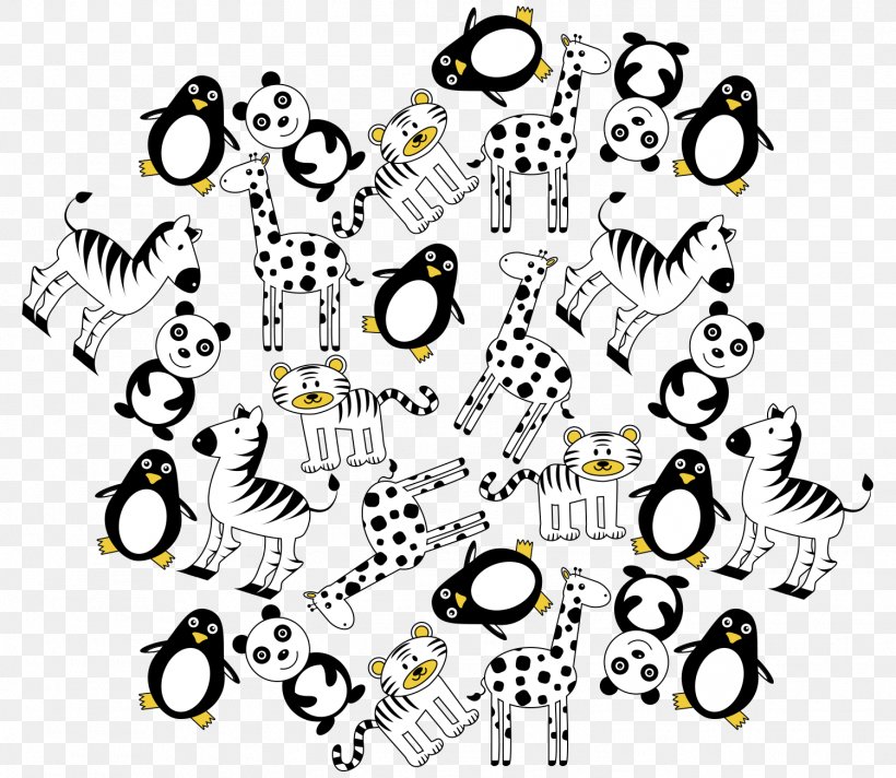 Penguin Giant Panda Cartoon, PNG, 1501x1305px, Penguin, Animal, Black And White, Brand, Cartoon Download Free