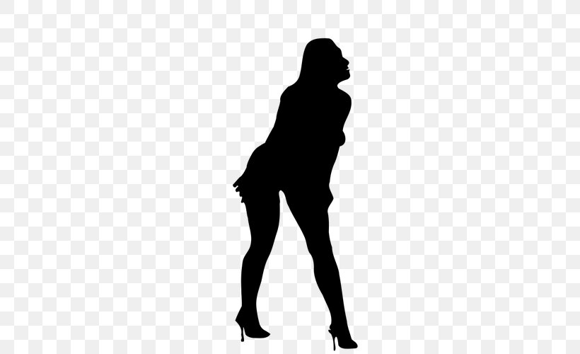 Silhouette Woman, PNG, 500x500px, Silhouette, Arm, Black, Black And White, Drawing Download Free