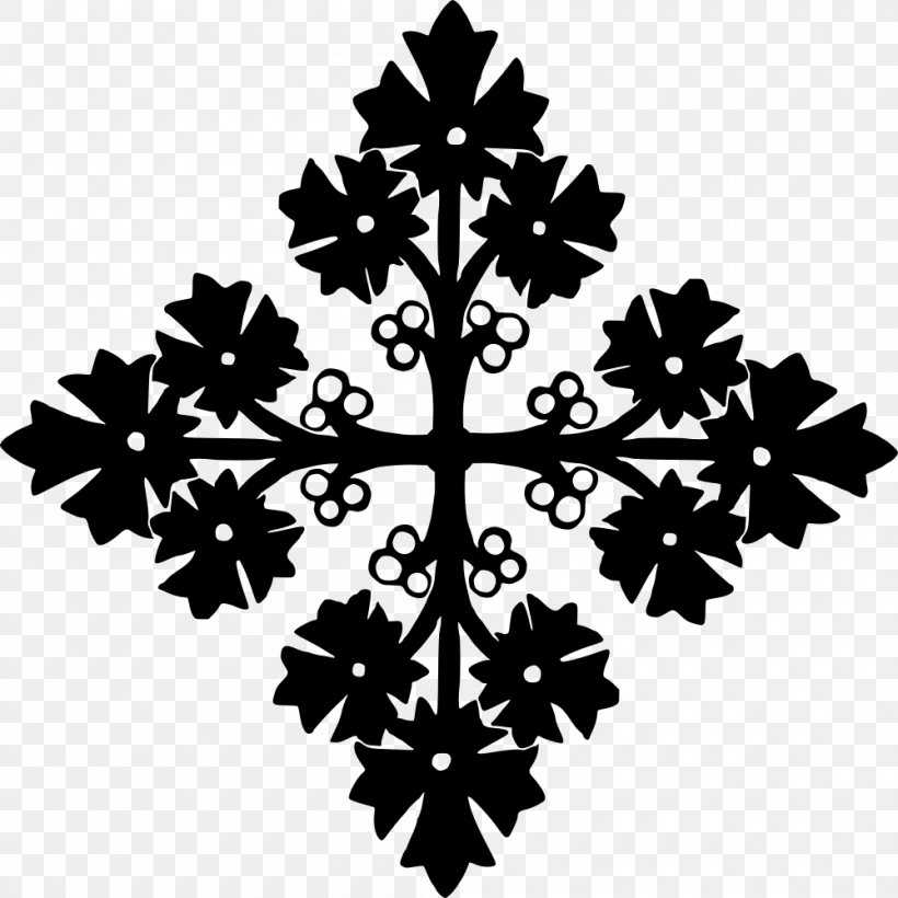 Clip Art, PNG, 1000x1000px, Digital Image, Black And White, Cross, Drawing, Flower Download Free