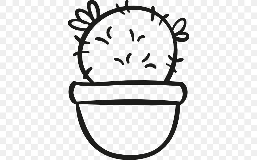 Potted Cactus, PNG, 512x512px, Kleurplaat, Black And White, Face, Flower, Happiness Download Free