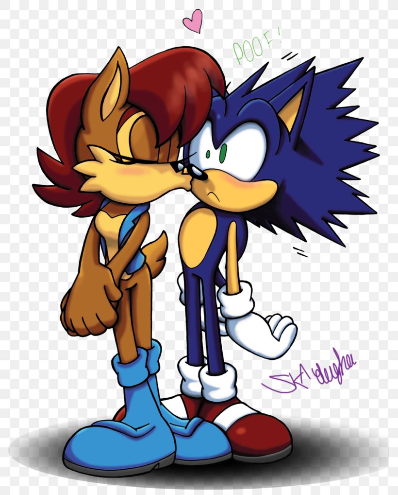 Sonic The Hedgehog Princess Sally Acorn Love Romance Kiss, PNG, 785x1018px, Watercolor, Cartoon, Flower, Frame, Heart Download Free