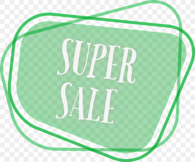 Super Sale Tag Super Sale Label Super Sale Sticker, PNG, 3000x2493px, Super Sale Tag, Area, Green, Line, Logo Download Free