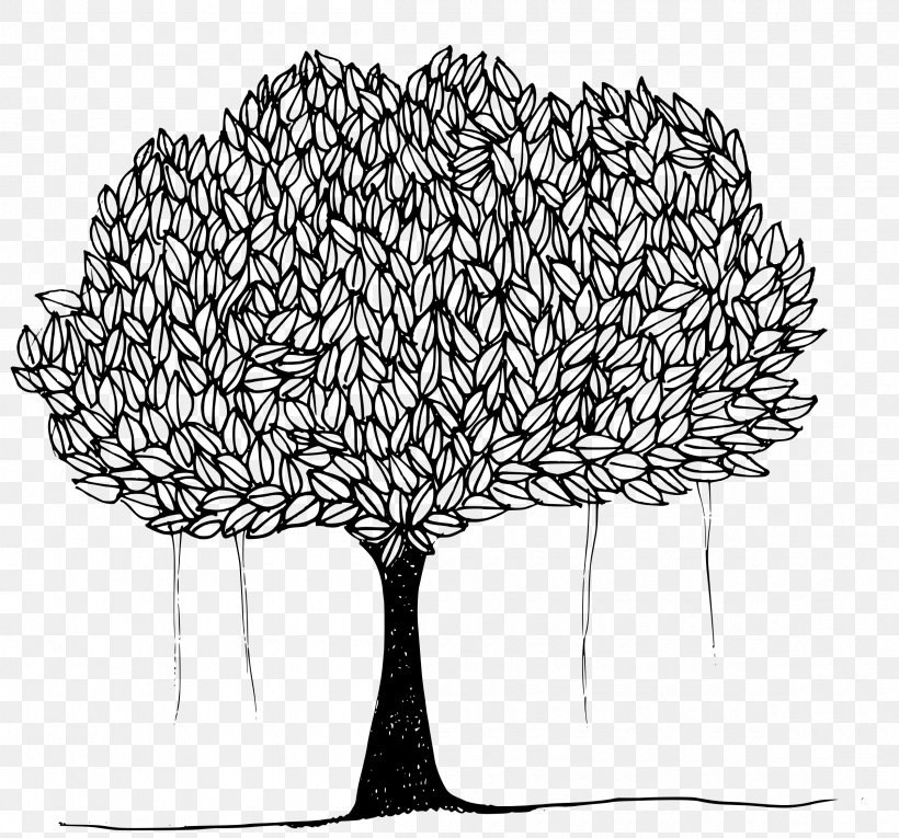 Tree Ficus Religiosa Banyan Clip Art, PNG, 2400x2241px, Tree, Artwork, Banyan, Bark, Black And White Download Free
