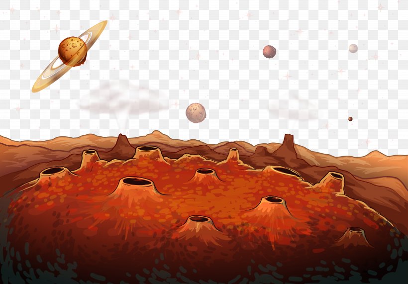 Outer Space Planet Illustration, PNG, 4087x2848px, Outer Space, Extraterrestrial Life, Orange, Planet, Royaltyfree Download Free
