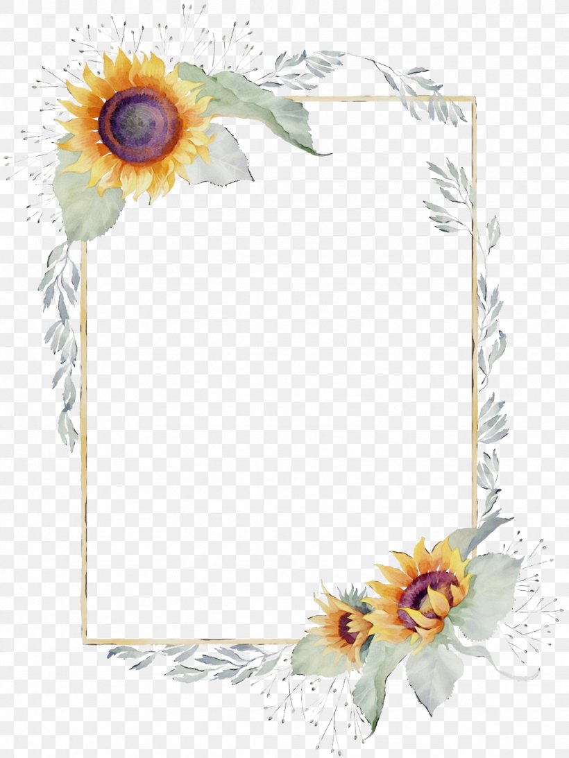 Background Watercolor Frame, PNG, 1024x1365px, Watercolor Painting, Common Sunflower, Drawing, Flower, Painting Download Free
