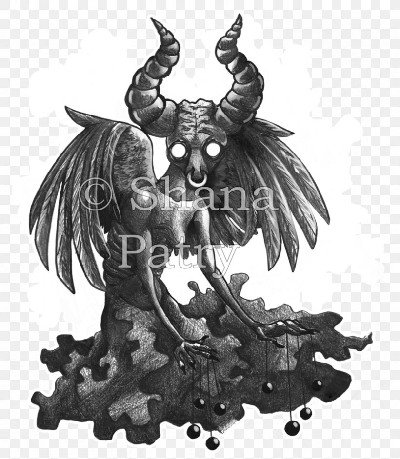 Figurine Illustration Demon, PNG, 834x959px, Figurine, Art, Black And White, Demon, Dragon Download Free