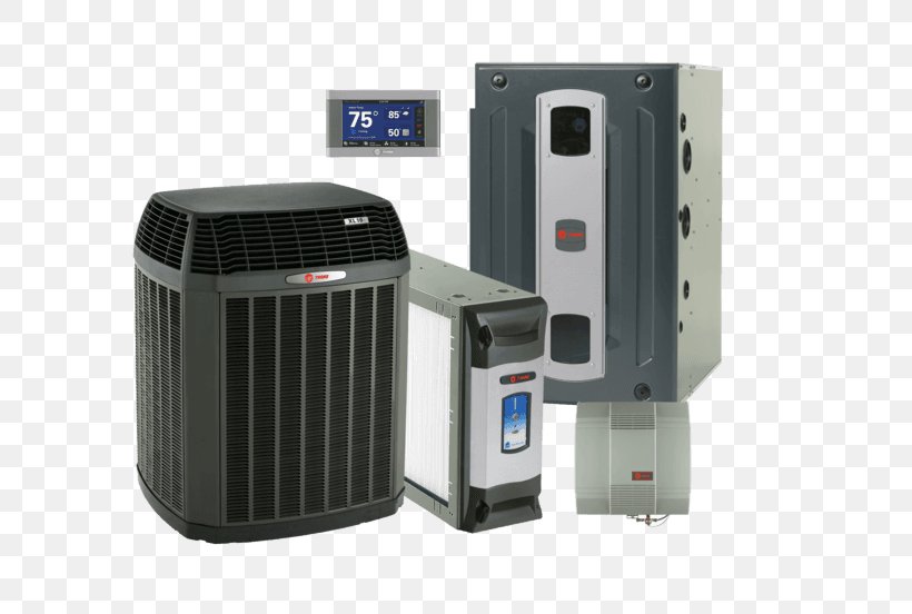 Furnace Air Conditioning HVAC Trane Annual Fuel Utilization Efficiency, PNG, 599x552px, Furnace, Air Conditioning, Air Handler, Annual Fuel Utilization Efficiency, Central Heating Download Free