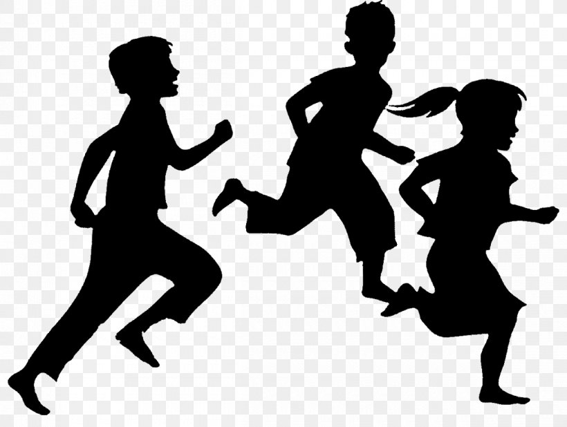 Child Silhouette Running Clip Art, PNG, 1200x905px, Child, Black And White, Drawing, Human Behavior, Joint Download Free