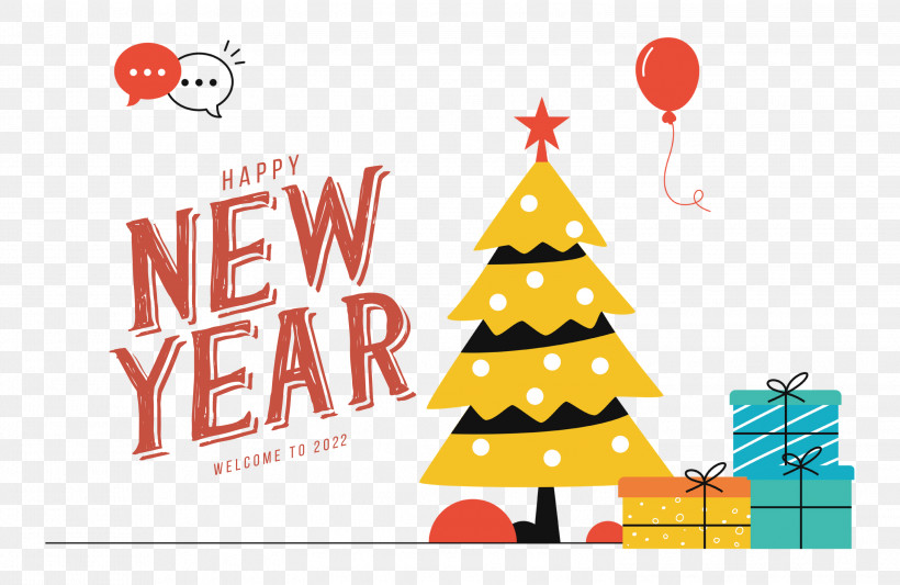 Happy New Year 2022 2022 New Year 2022, PNG, 2999x1952px, Christmas Day, Calligraphy, Christmas Tree, Drawing, Greeting Card Download Free