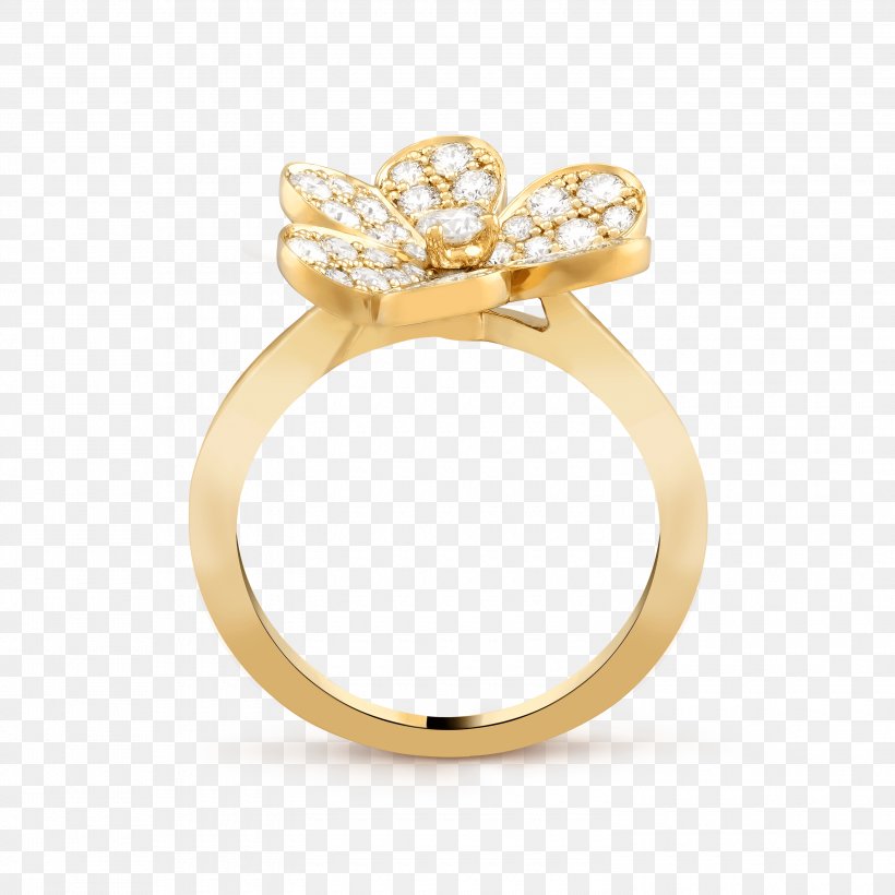 Van Cleef & Arpels Ring Flower Gold Jewellery, PNG, 3000x3000px, Van Cleef Arpels, Aesthetics, Blume, Body Jewellery, Body Jewelry Download Free