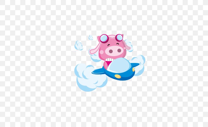 Domestic Pig Airplane, PNG, 500x500px, Domestic Pig, Airplane, Art, Baby Toys, Cartoon Download Free
