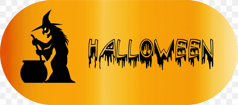 Happy Halloween, PNG, 4108x1813px, Happy Halloween, Logo, Meter, Pumpkin, Yellow Download Free
