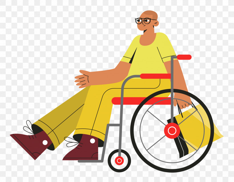 Sitting On Wheelchair Wheelchair Sitting, PNG, 2500x1947px, Wheelchair, Behavior, Cartoon, Geometry, Human Download Free