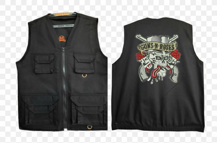 Gilets Waistcoat Embroidery Jacket Guns N' Roses, PNG, 980x650px, Gilets, Beige, Black, Brand, Color Download Free