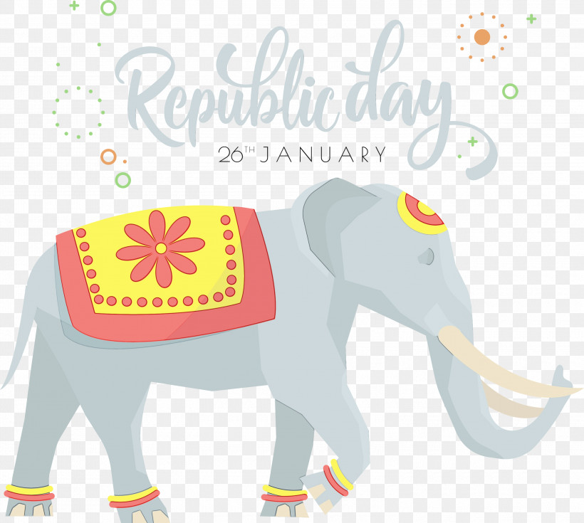 Indian Elephant, PNG, 3000x2690px, 26 January, India Republic Day, Elephant, Happy India Republic Day, India Elephant Download Free
