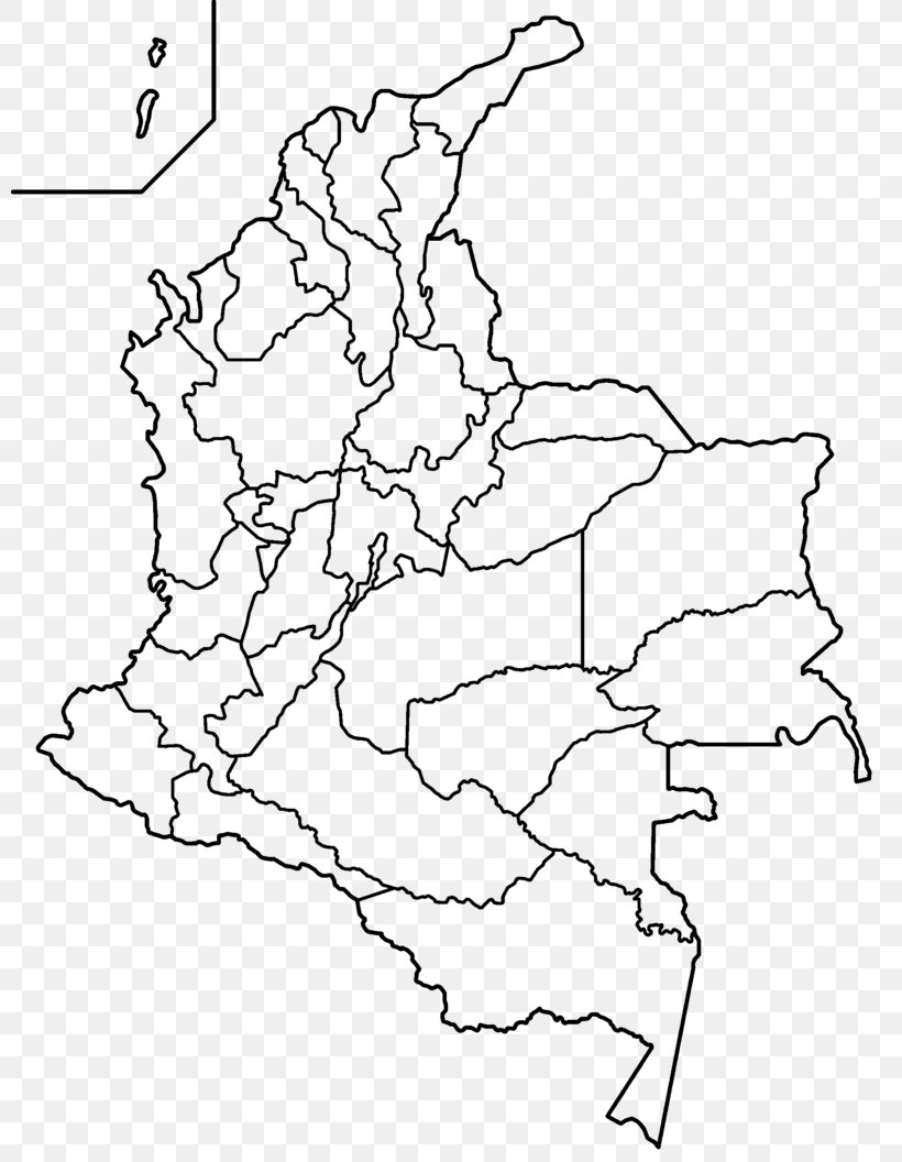 Departments Of Colombia La Guajira Department Blank Map Putumayo Department, PNG, 800x1056px, Departments Of Colombia, Afrocolombians, Area, Atlas, Black And White Download Free