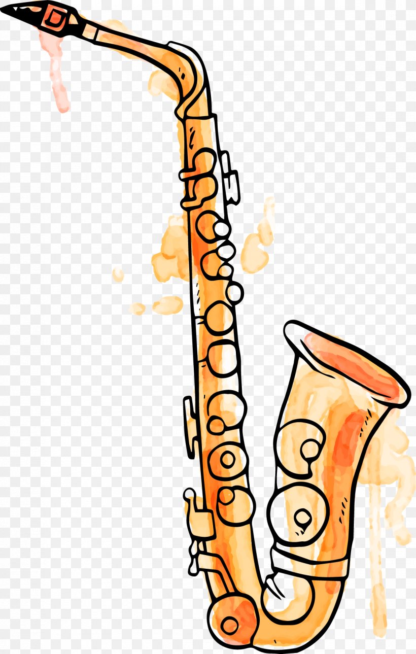 Saxophone Musical Instrument Watercolor Painting Trumpet Drawing, PNG, 1185x1864px, Watercolor, Cartoon, Flower, Frame, Heart Download Free