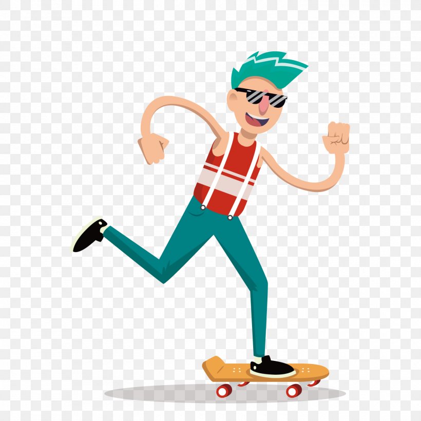 Skateboarding Euclidean Vector Sport, PNG, 1500x1500px, Skateboard, Art, Clothing, Fictional Character, Flat Design Download Free